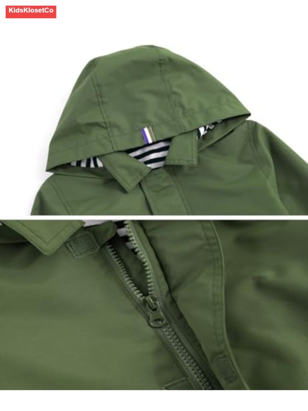 Kids Waterproof Rain Jacket Hooded Cotton Lined Windbreaker - Picture 2 of 5
